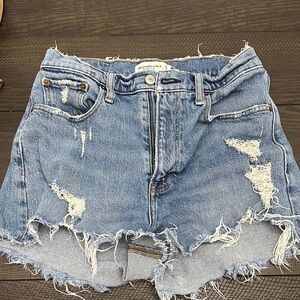 Abercrombie & Fitch Blue Distressed Jean Shorts
